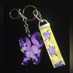 Original character keychain Cory with wristlet